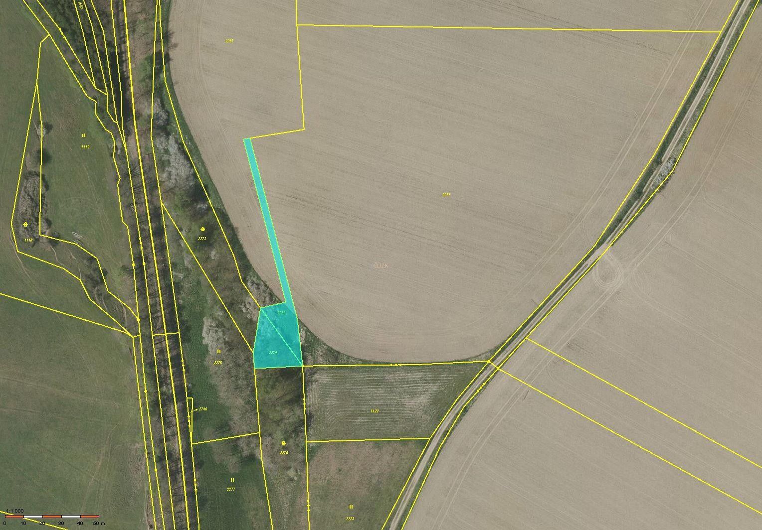 Zemědělské pozemky, Mutišov, Slavonice, 1 067 m² - 1