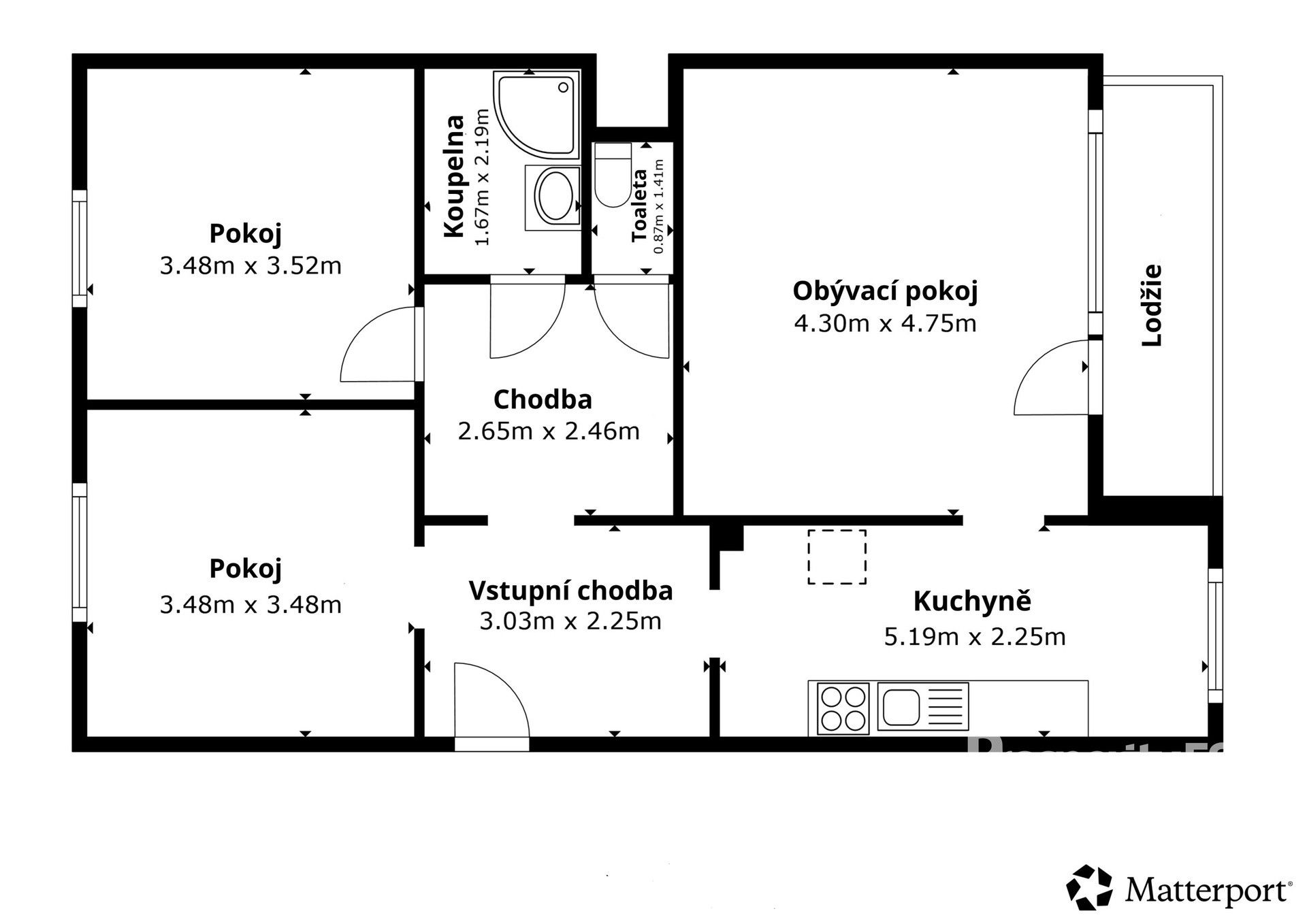Byt 3+1 · 78 m² · Vojanova, Ústí nad Labem Krásné Březno - 4