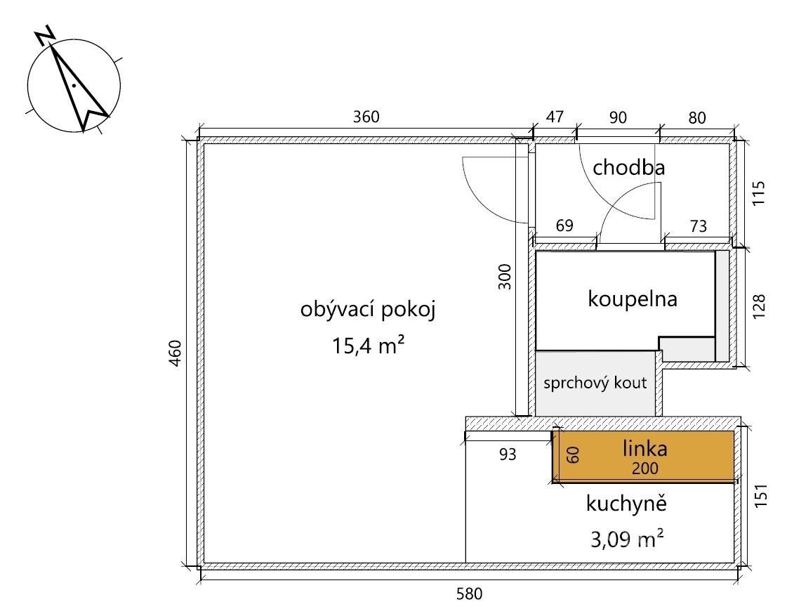 Pronájem byt 1+1 - U Stadionu 1362, Most, 26 m² - 5