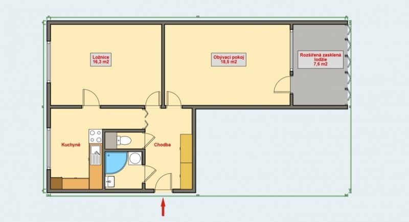 Byt 2+1 · 65 m² · Sekaninova, Hradec Králové Moravské Předměstí - 3