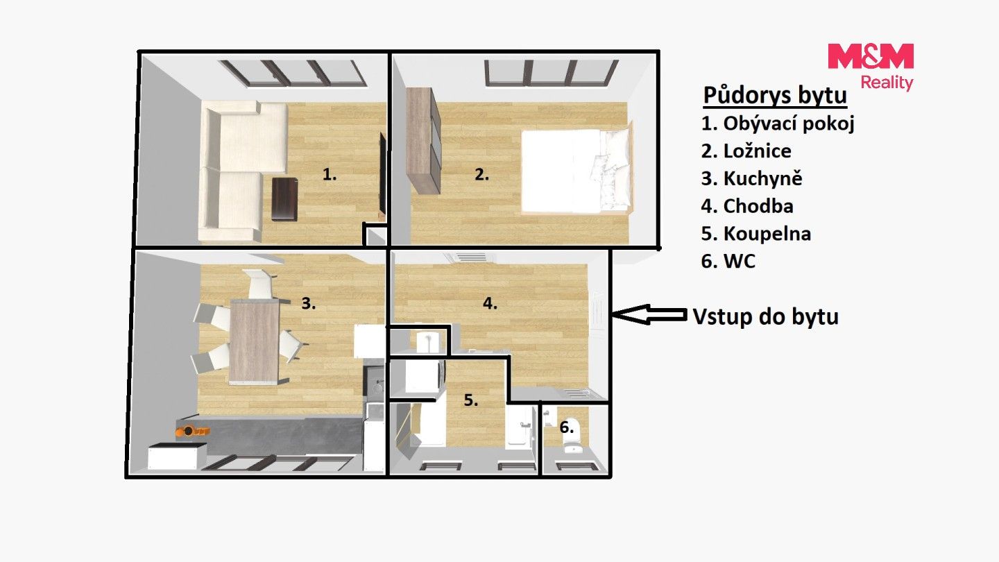 Byt 2+1 · 63 m² · Jetětice - 4