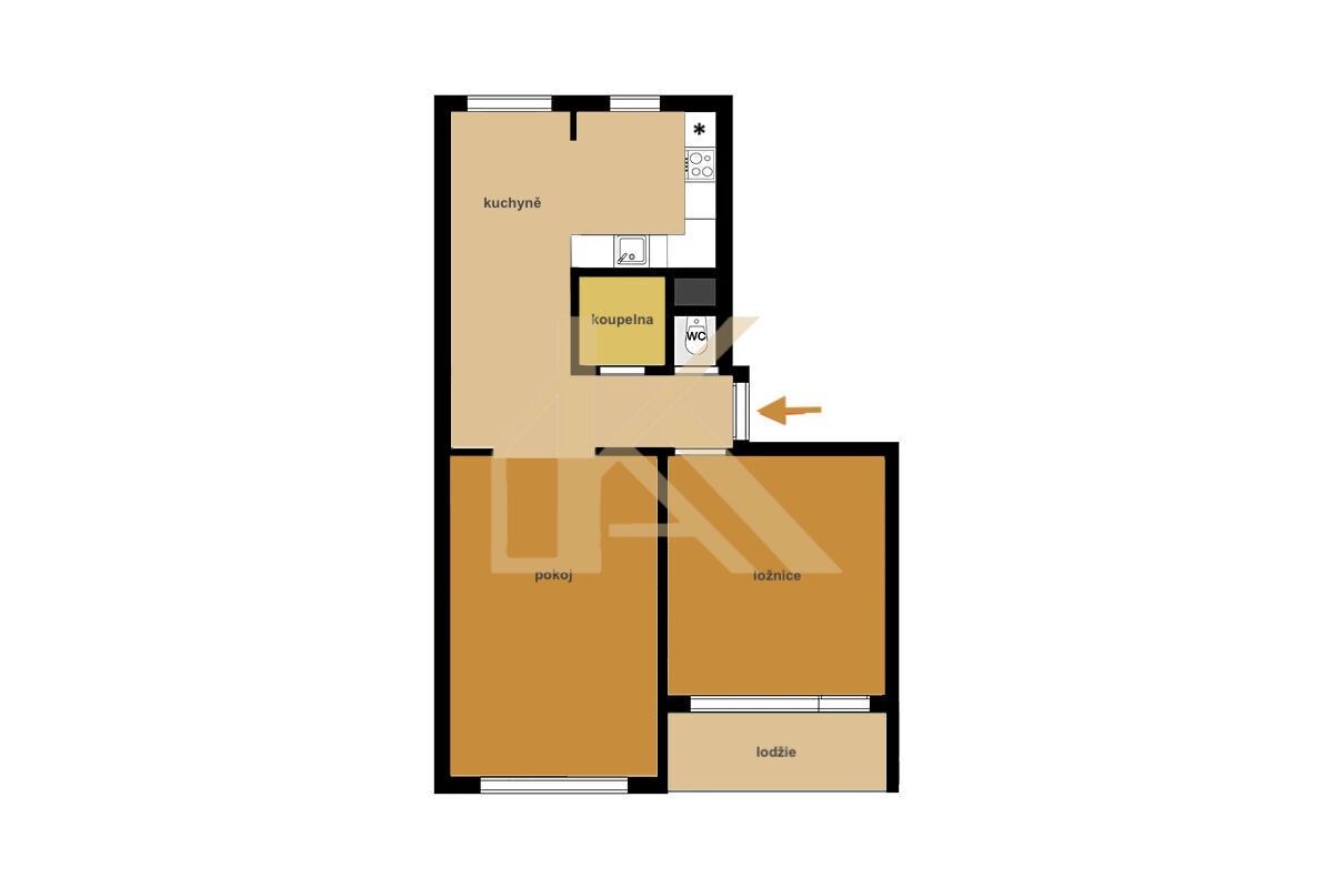 Byt 2+kk · 56 m² · Na Šutce, Praha - 3