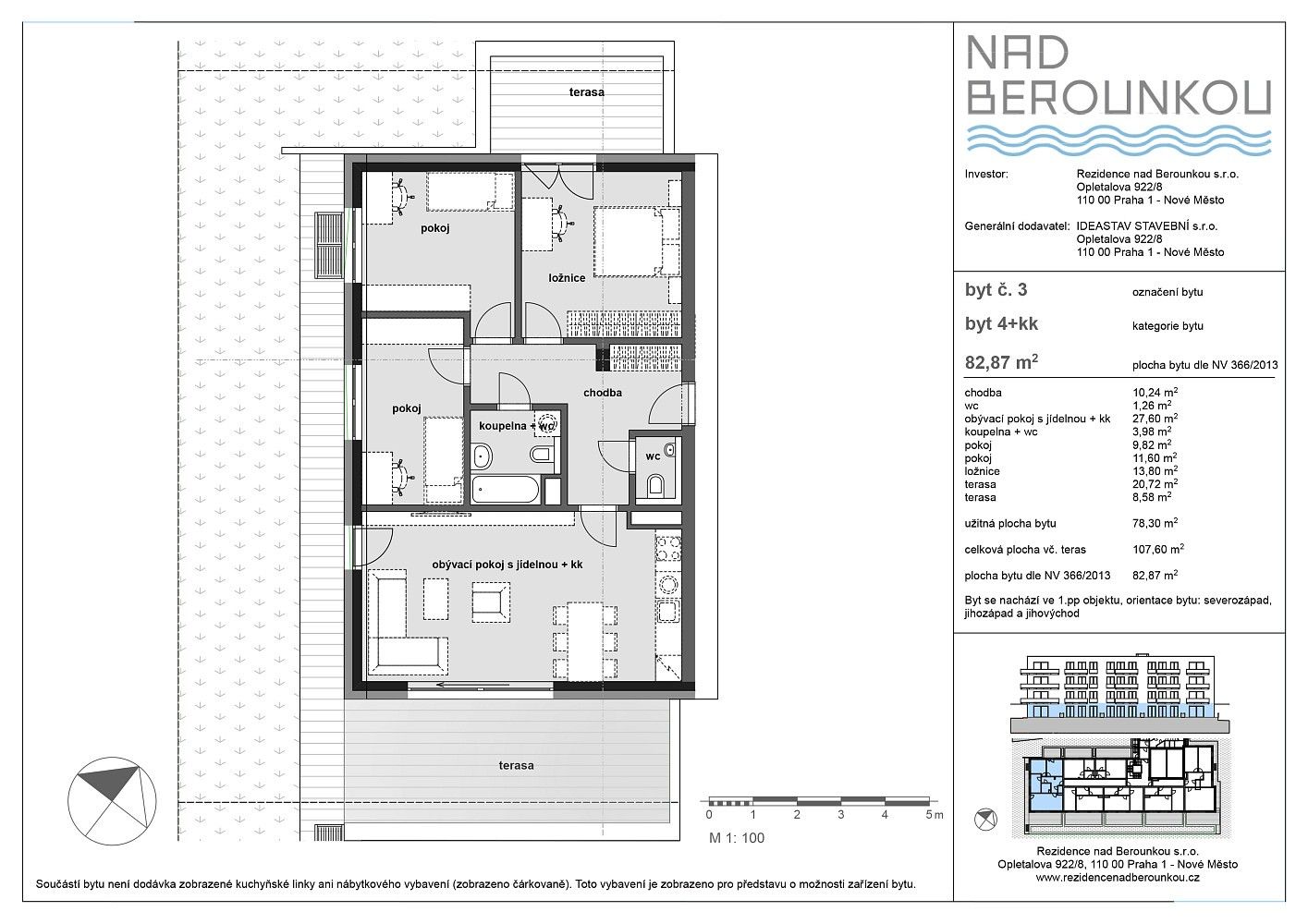 4+kk, Praha - Radotín, okres Praha 16, Hlavní město Praha, 78 m² - 2