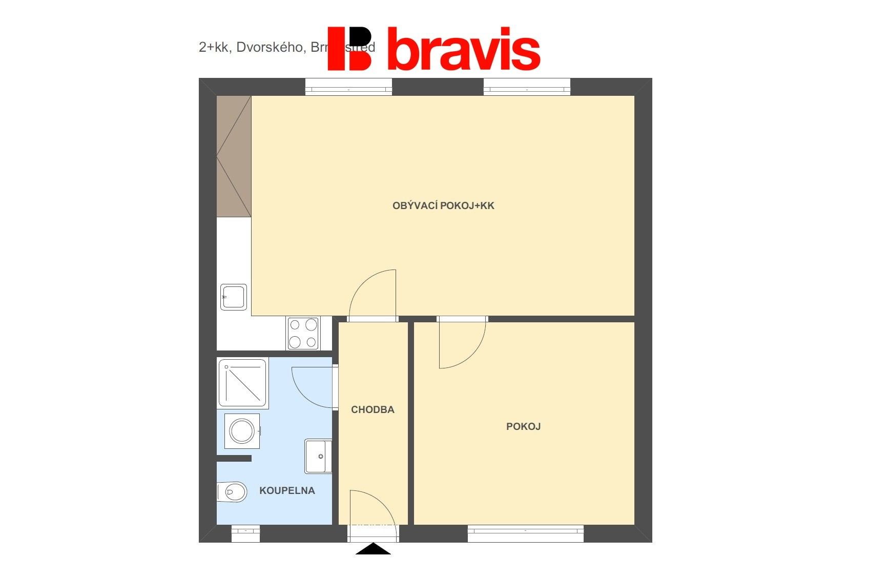 Byt 2+kk · 54 m² · Brno Štýřice - 4