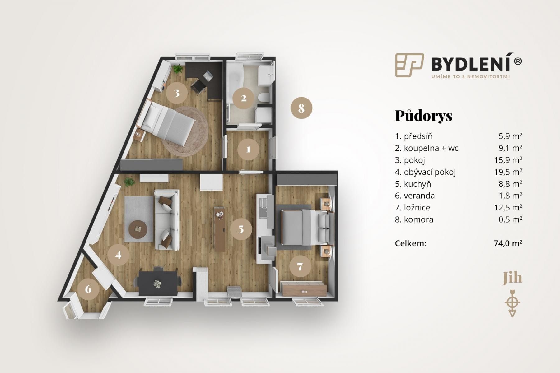 Byt 3+1 · 74 m² · Elišky Krásnohorské  , Ústí nad Labem - 4