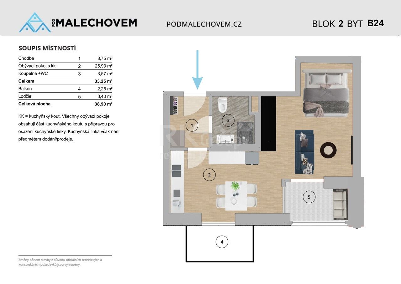 Prodej byt 2+kk - Prokopa Velikého, Český Brod, 43 m²