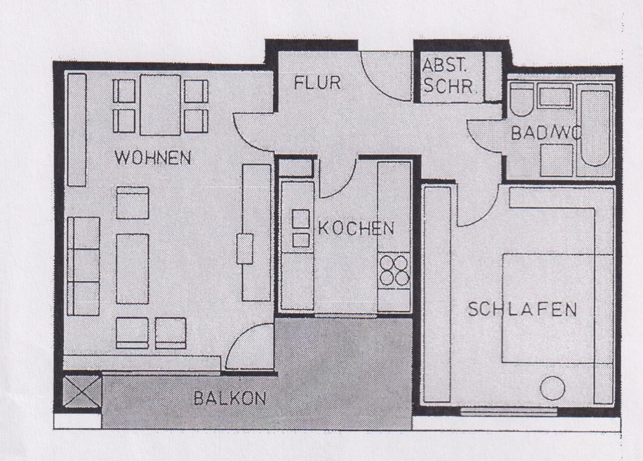 2+1, Fritz-Ulrich-Weg 7 Stuttgart-Möhringen Möhringen Baden-Württemberg 70567, 58 m² - 1