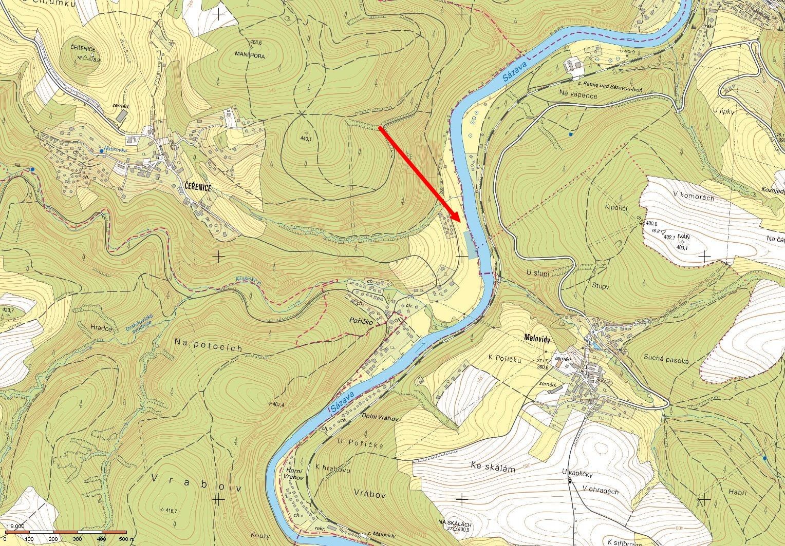 Prodej louka - Čeřenice, Sázava, 3 578 m² - 5