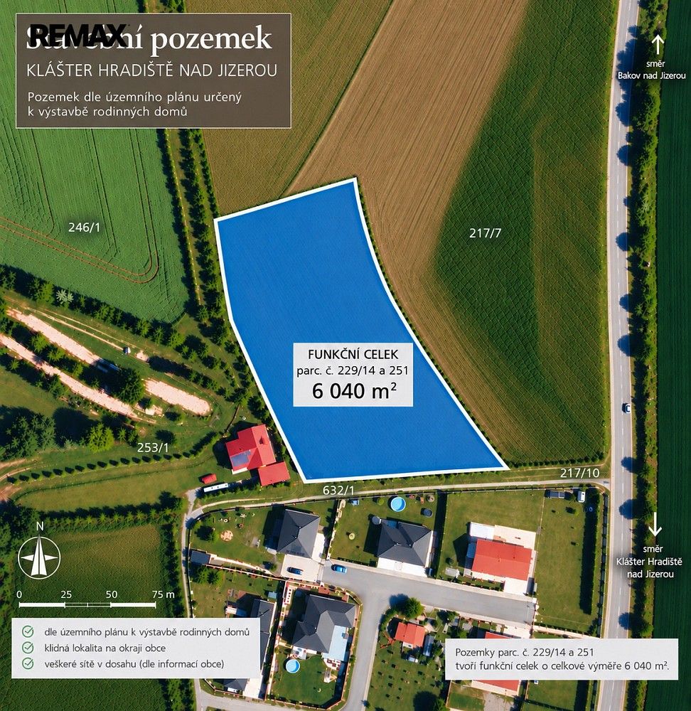 Prodej pozemek pro bydlení - Klášter Hradiště nad Jizerou, okres Mladá Boleslav, Středočeský kraj - 2