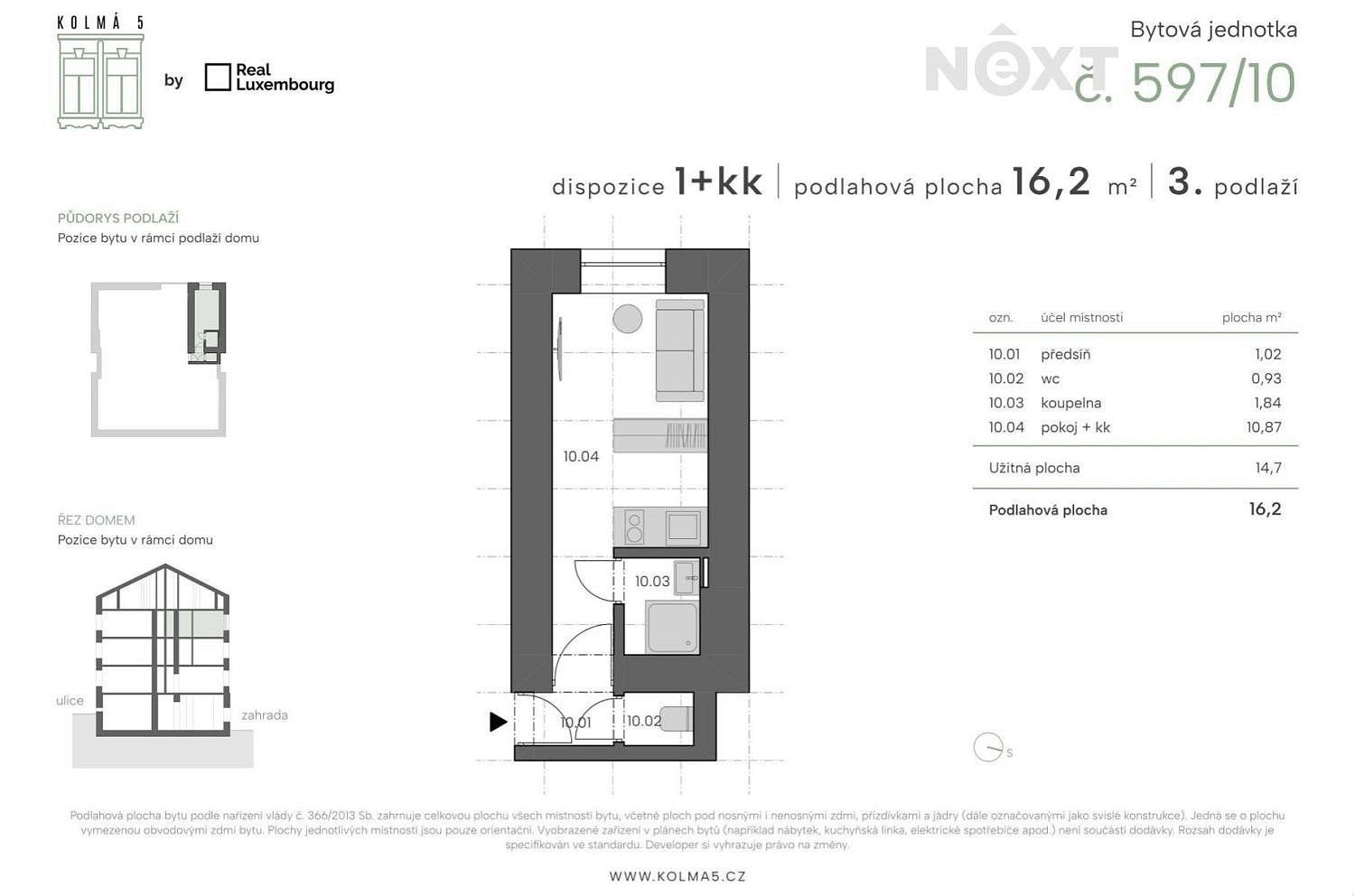 1+kk, Praha - Vysočany, okres Praha 9, Hlavní město Praha, 16 m² - 2