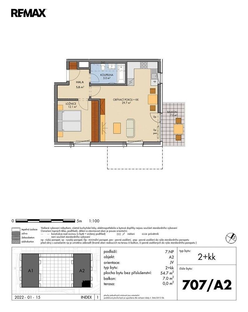 Byt 2+kk · 55 m² · Praha 9 - 4