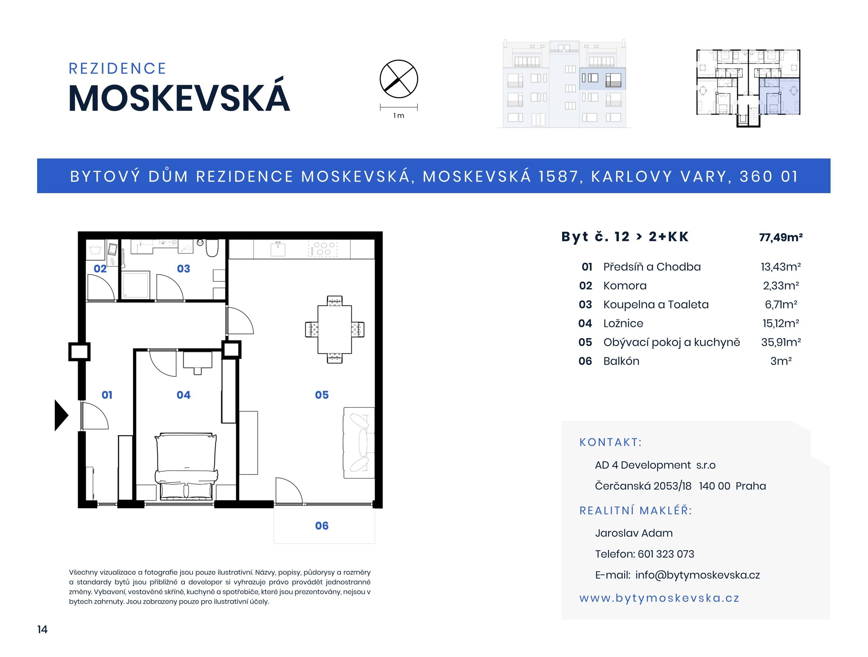 Byt 2+kk · 74 m² · Moskevská 1587/70, Karlovy Vary - 3