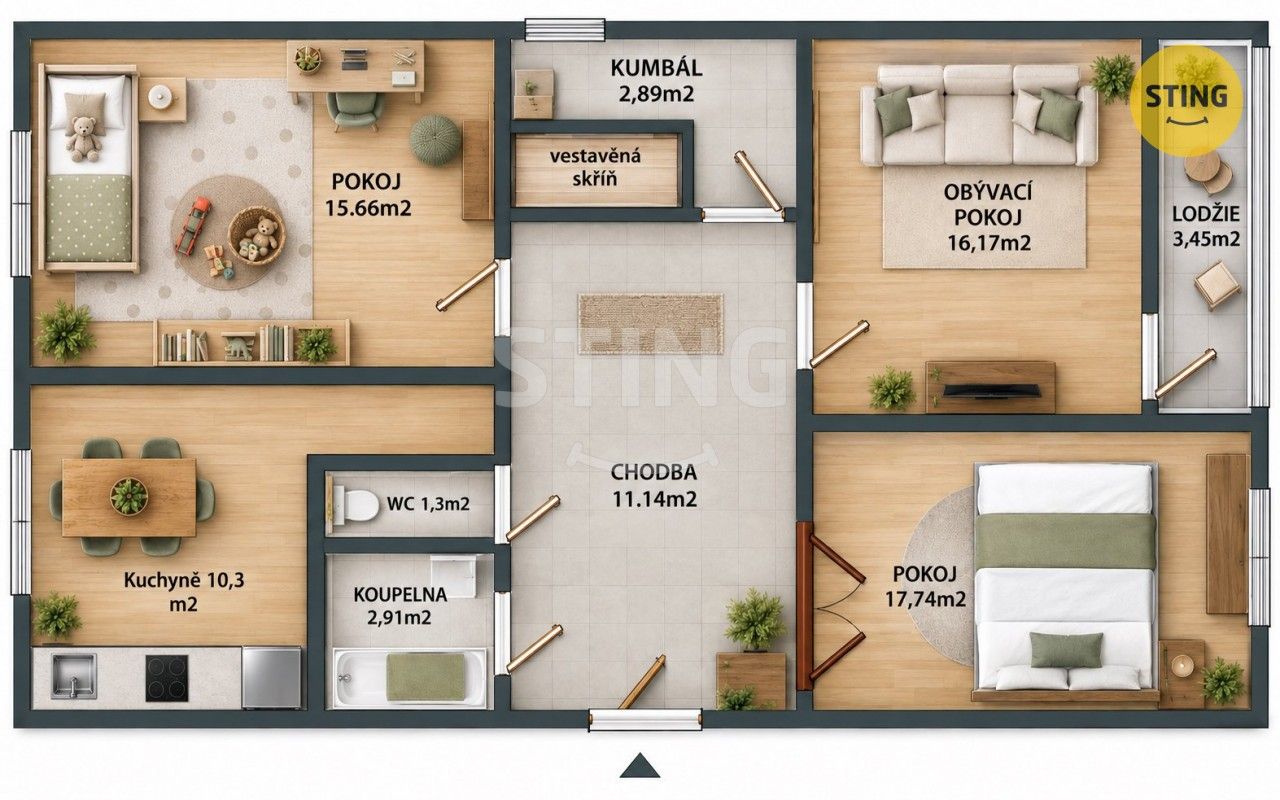 3+1, Růžová, Rýmařov, 82 m² - 2