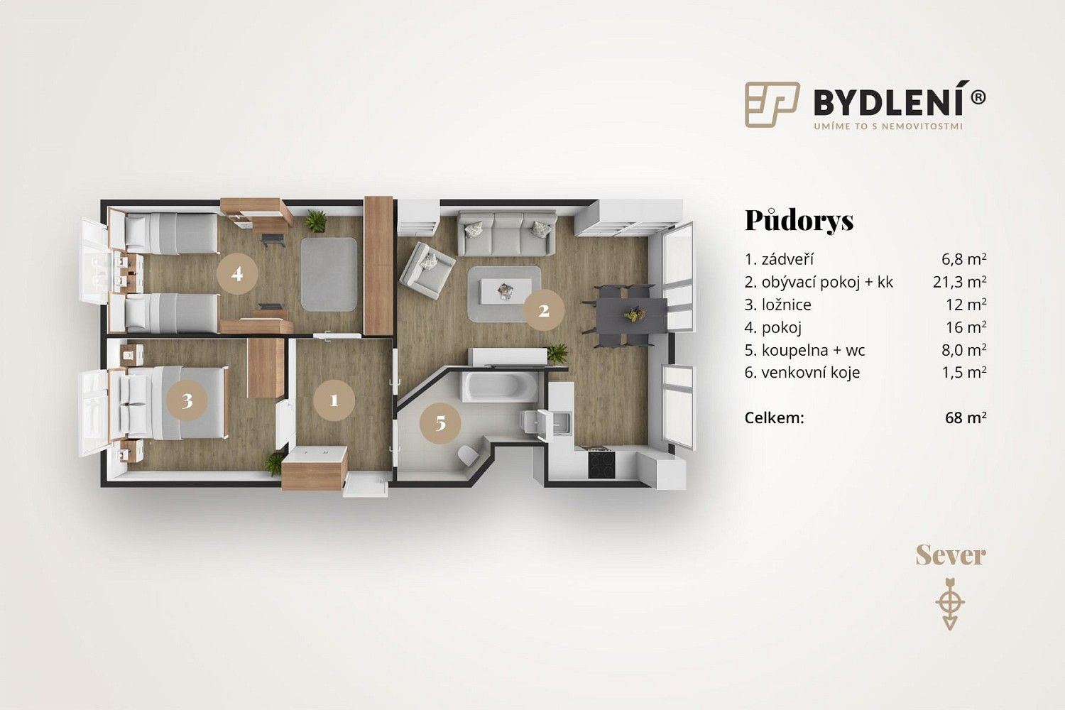 Byt 3+1 · 68 m² · Most, Ústecký kraj - 4