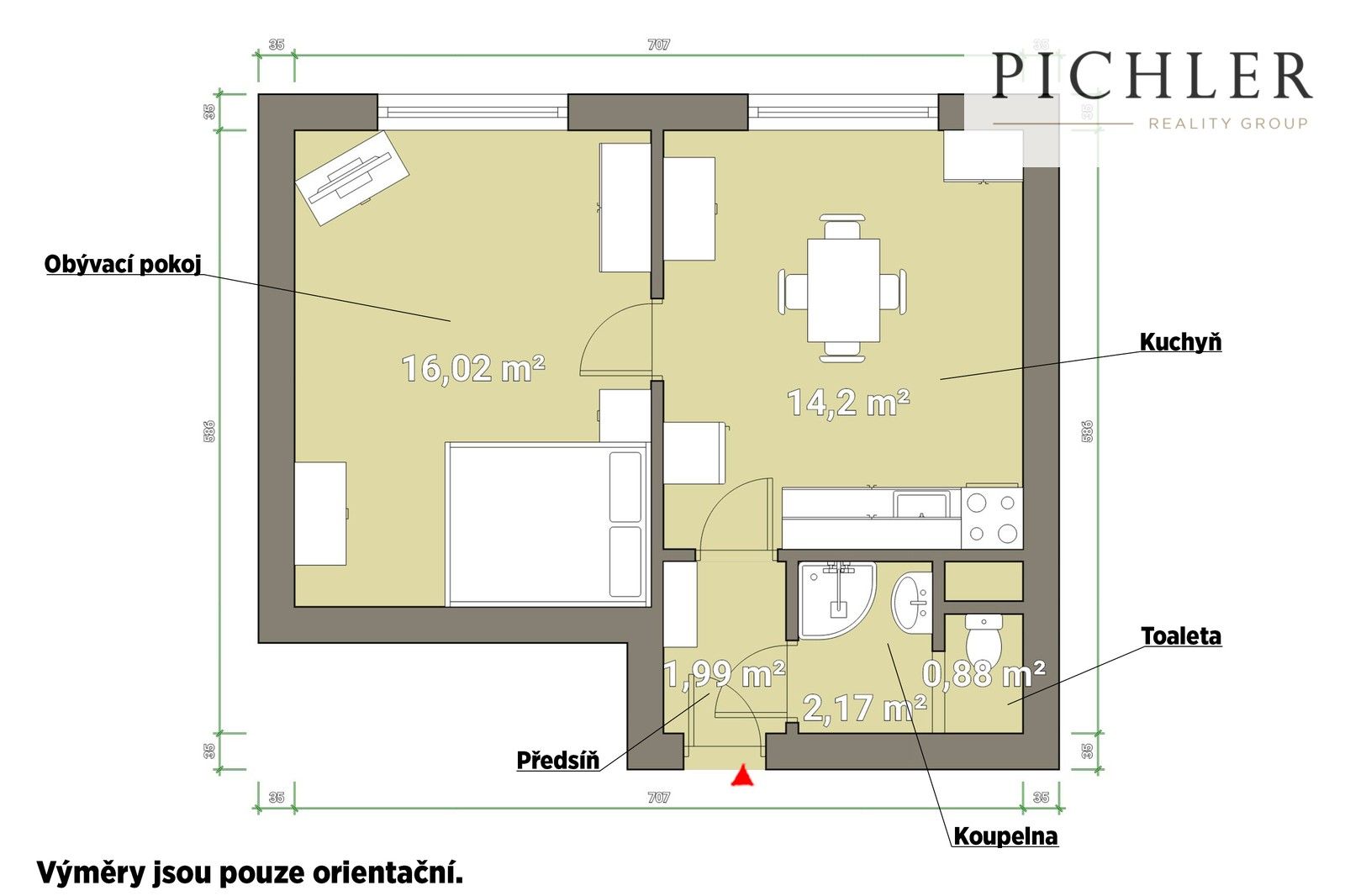 Prodej byt 1+1 - Elišky Krásnohorské, Plzeň, 37 m²