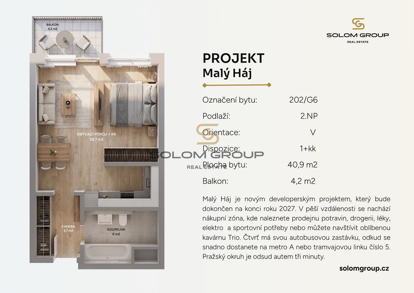 Prodej byt 1+kk - Praha - Dolní Měcholupy, okres Praha 15, Hlavní město Praha, 41 m² - 5
