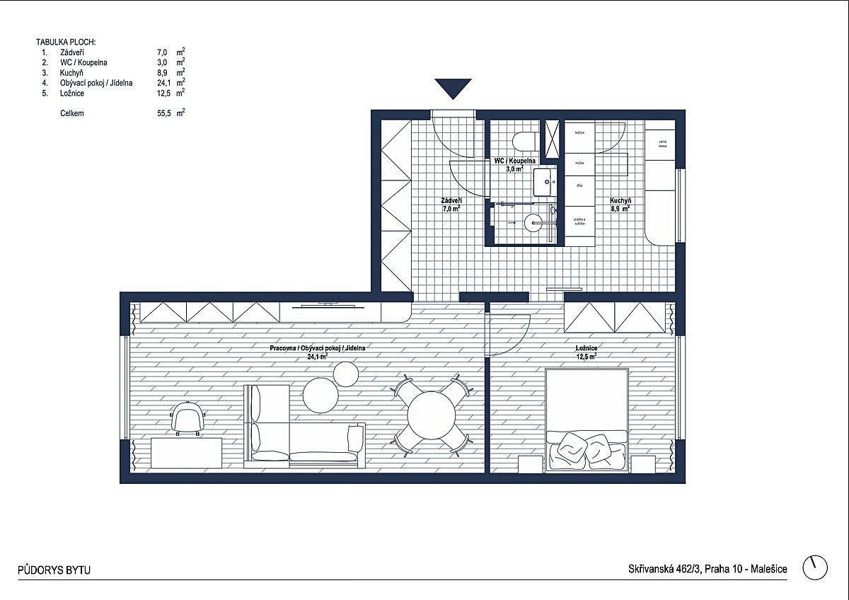 Byt 2+1 · 57 m² · Praha - Malešice, okres Praha 10, Hlavní město Praha - 3