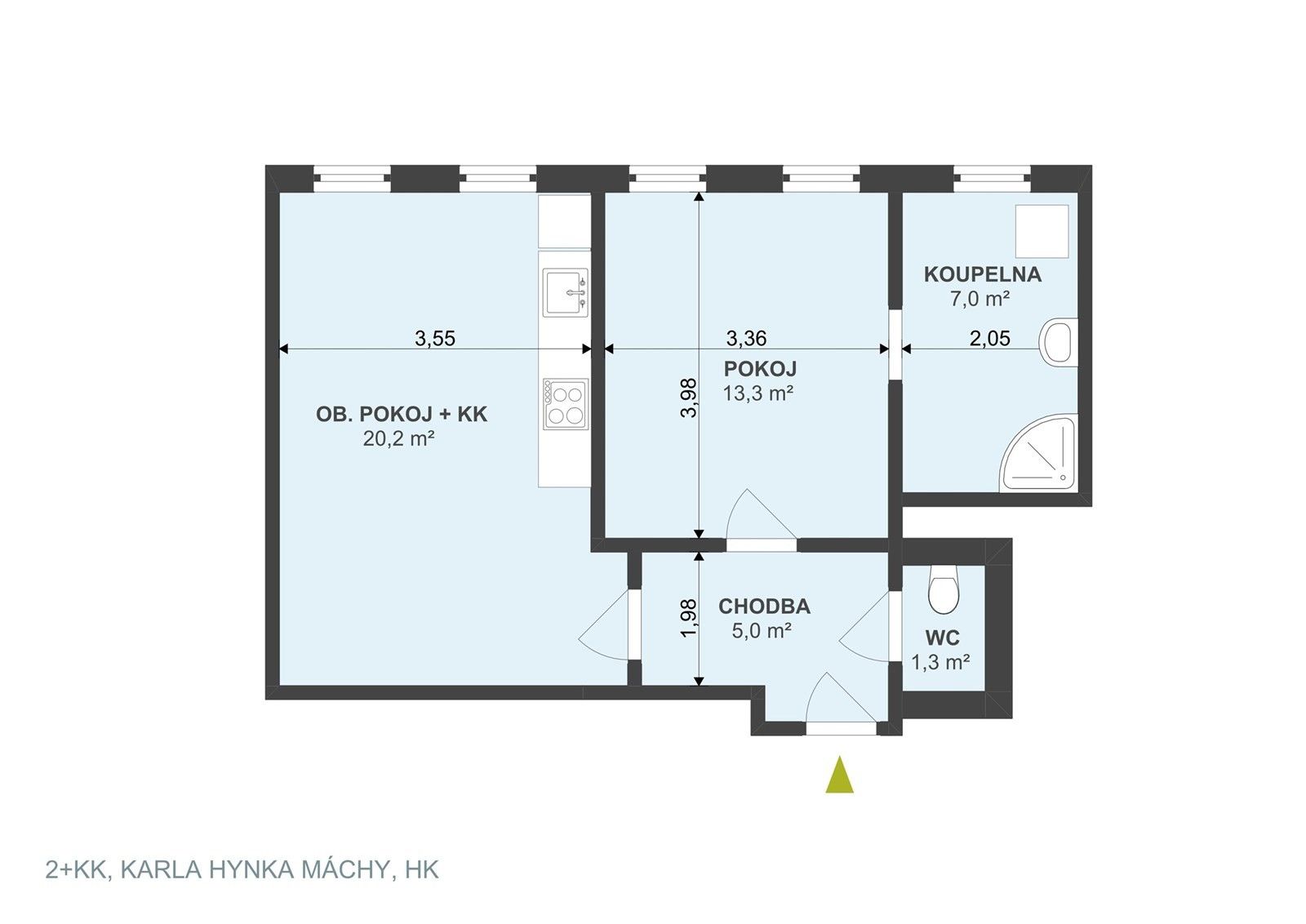 Byt 2+kk · 44 m² · Karla Hynka Máchy 736, Hradec Králové - 3