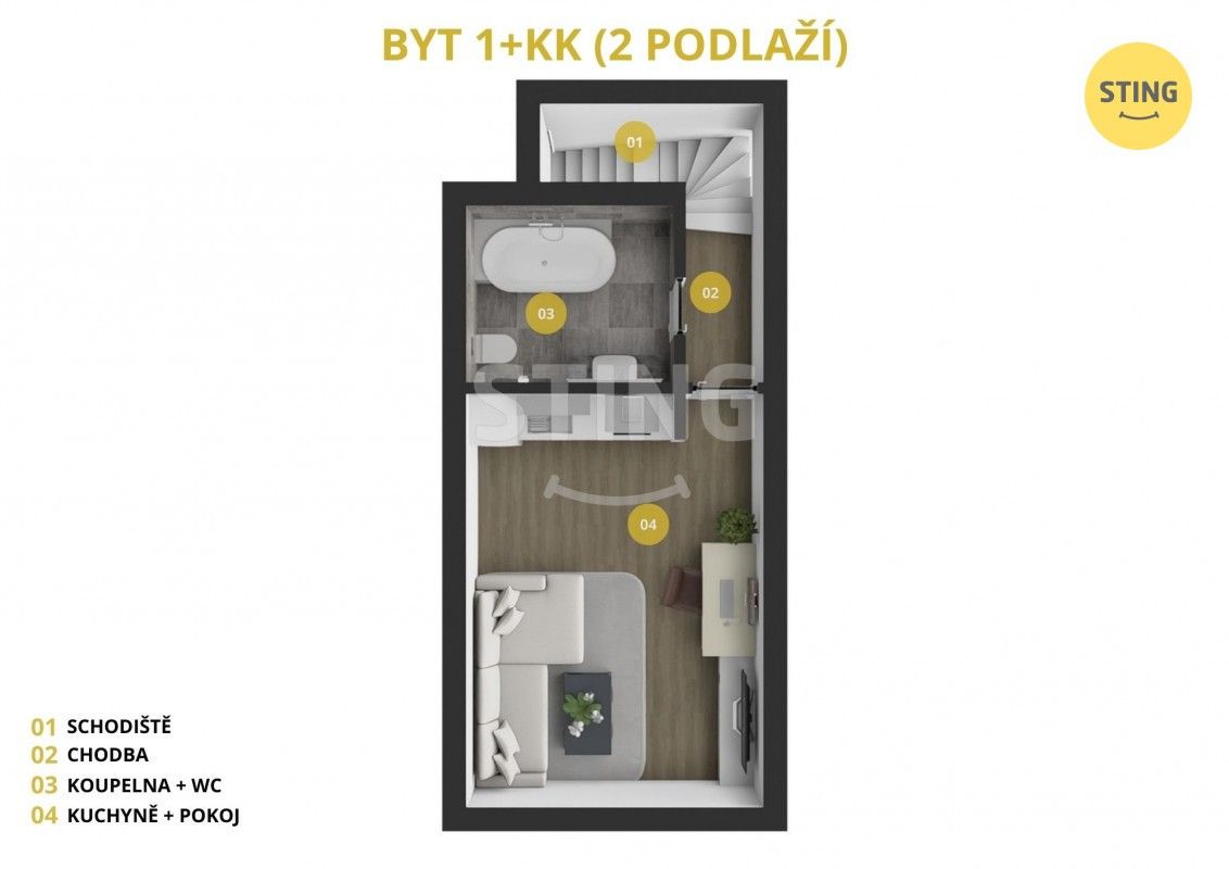 Pronájem byt 1+kk - Hviezdoslavova, Opava Předměstí, 47 m² - 2
