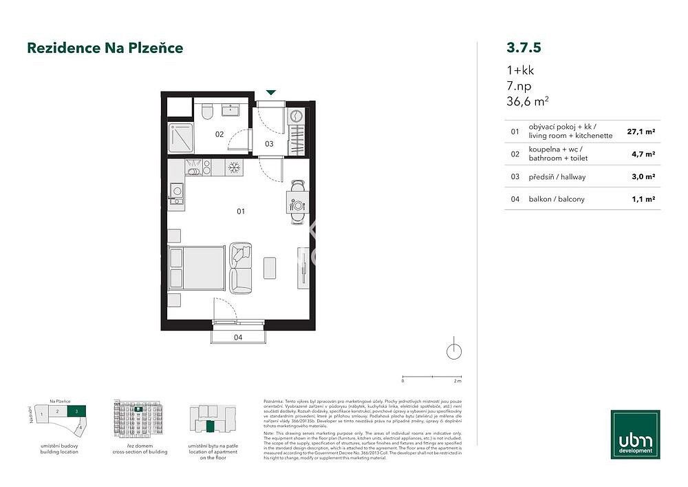1+kk, Strašnov, okres Mladá Boleslav, Středočeský kraj, 37 m² - 2