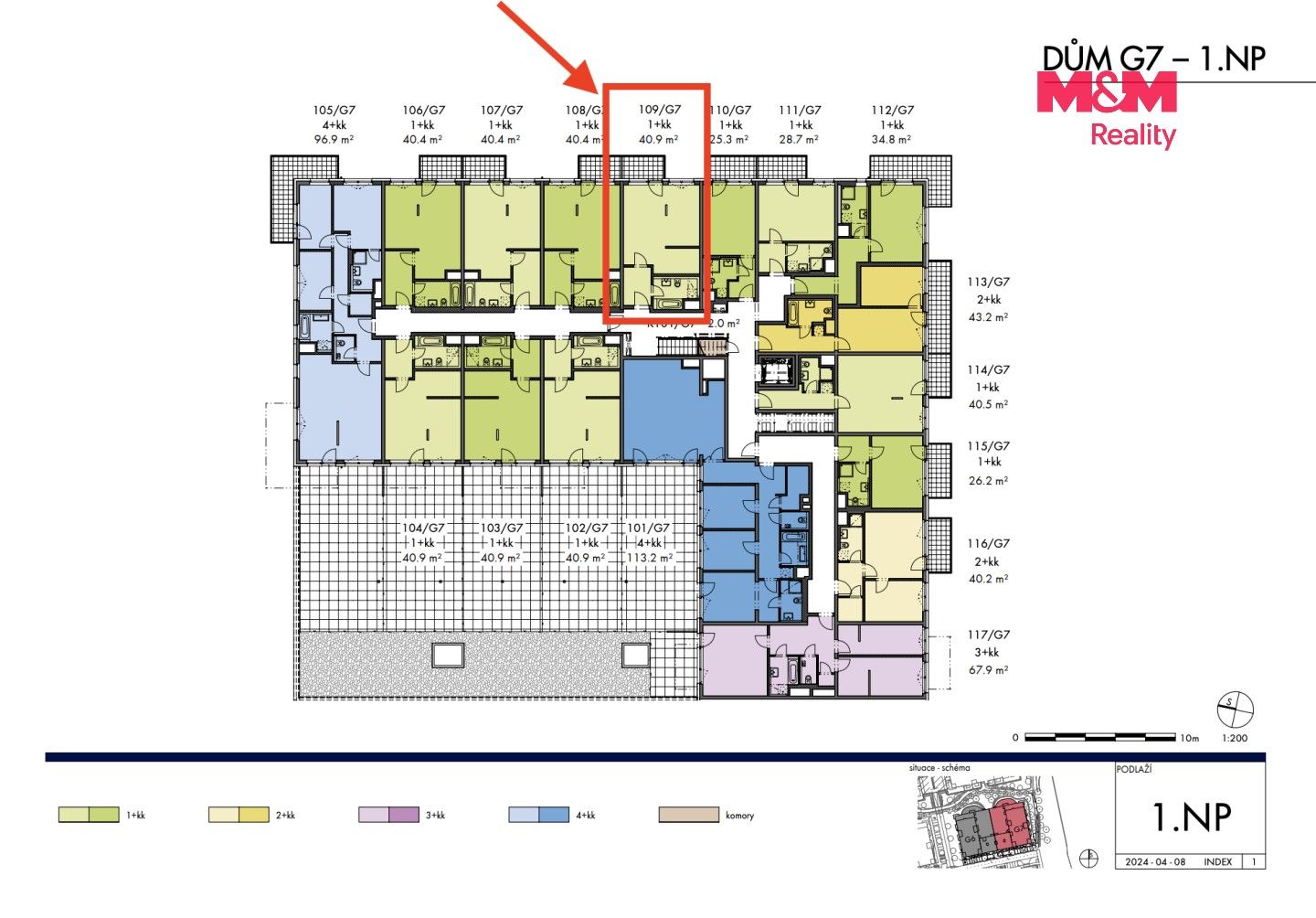 Byt 1+kk · 41 m² · Honzíkova, Praha - 4