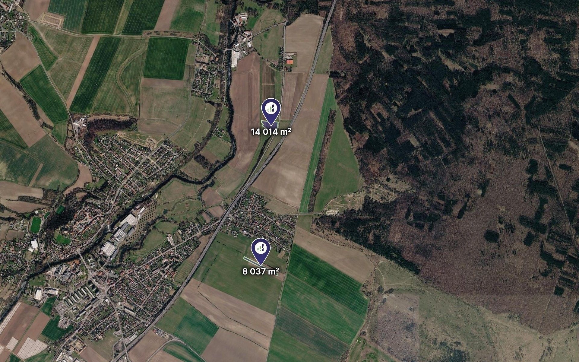 Zemědělské pozemky, Benátky nad Jizerou, 22 051 m² - 1