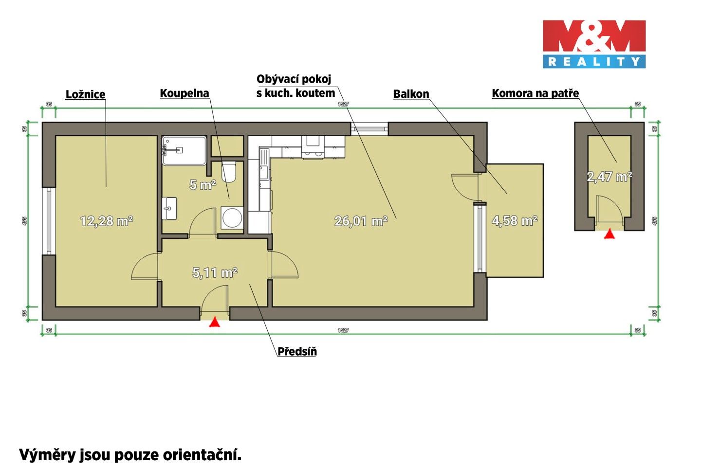 Pronájem byt 2+kk - Litice, Plzeň, 48 m²