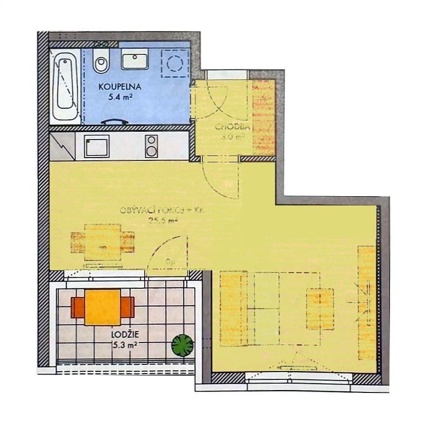 2+kk, Gollové, Praha - Hlubočepy, 40 m² - 1