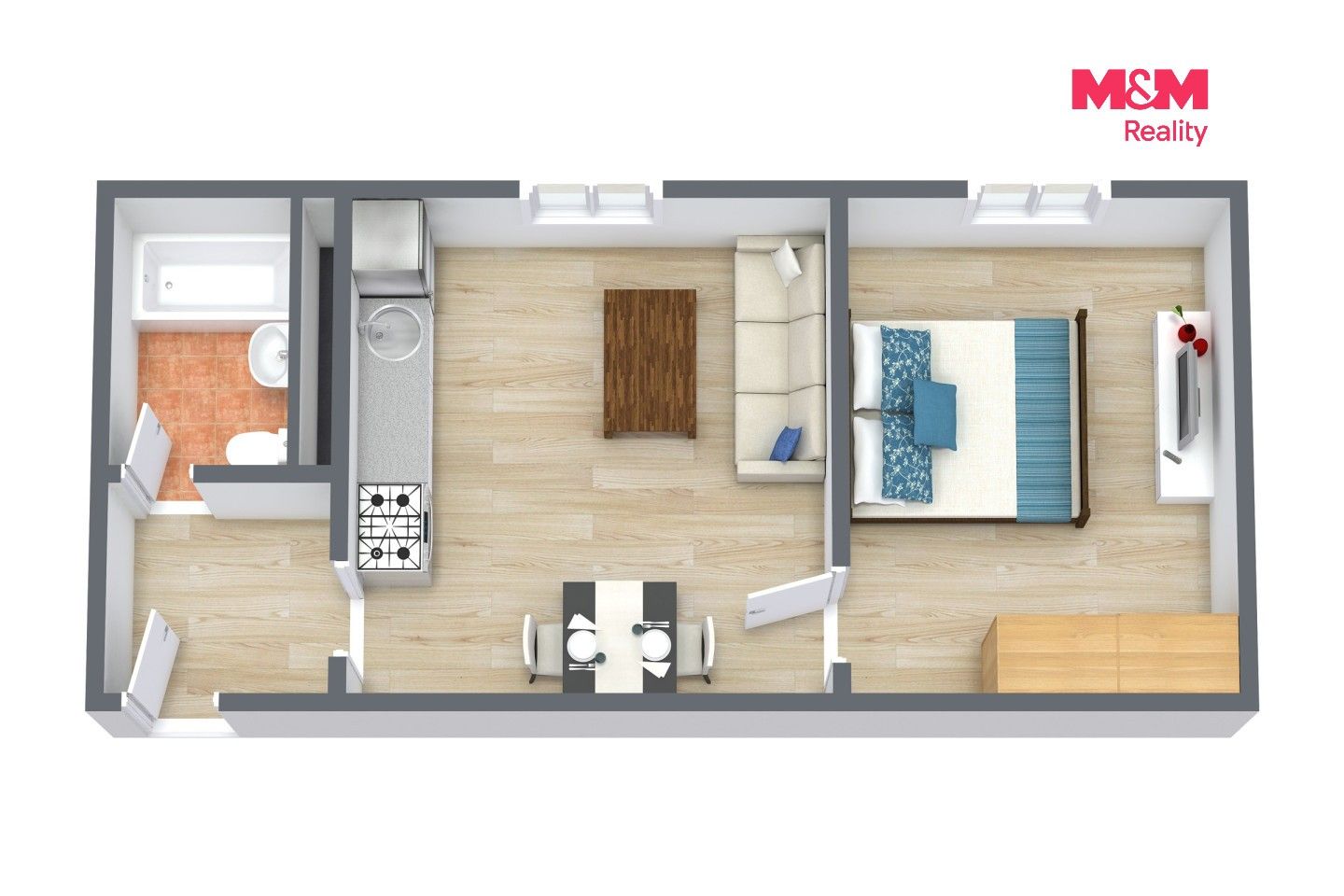 Pronájem byt 2+kk - Dlouhá, Horní Slavkov, 35 m² - 5