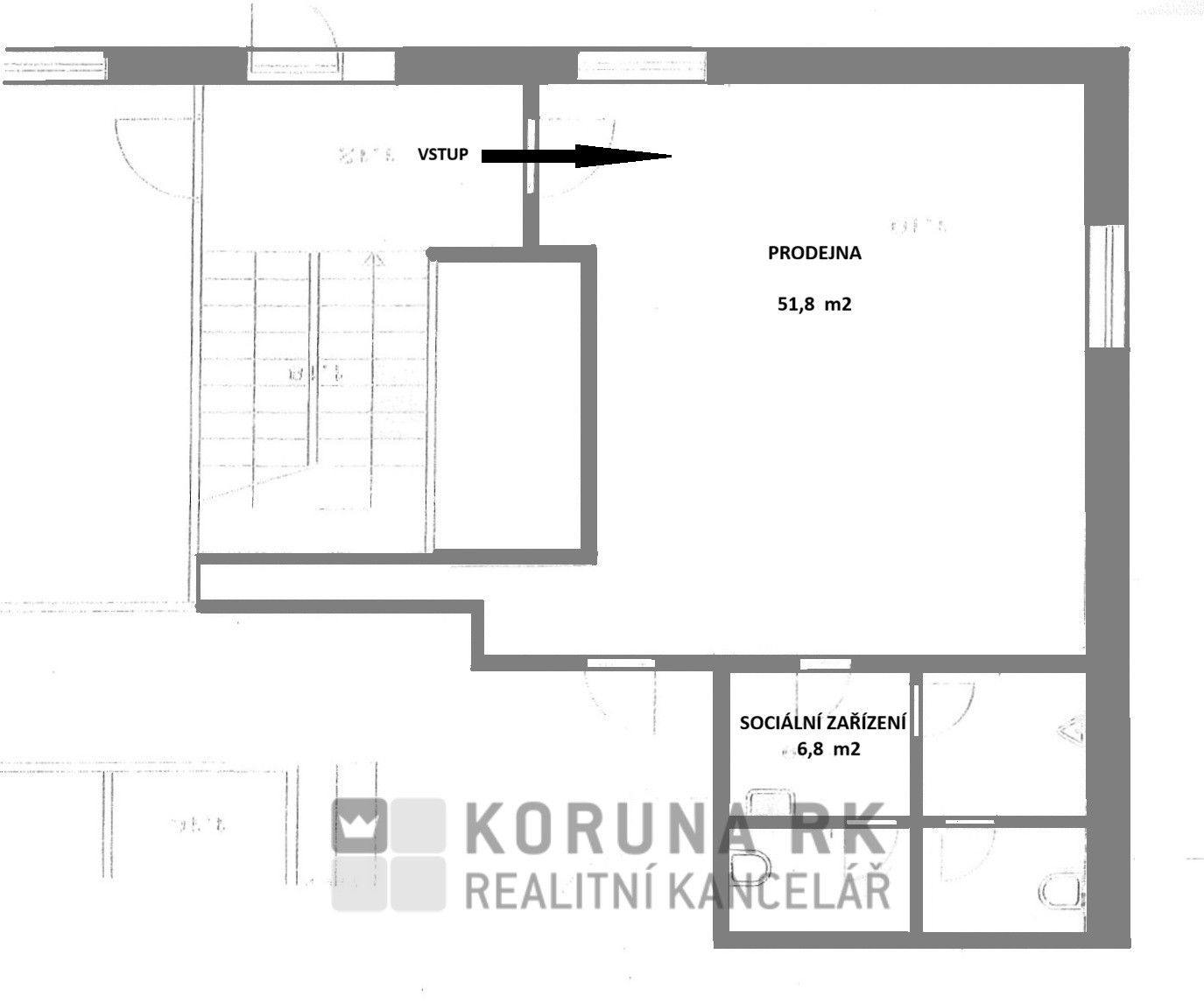 Pronájem obchodní prostory - J. Opletala 971, České Budějovice, 58 m²