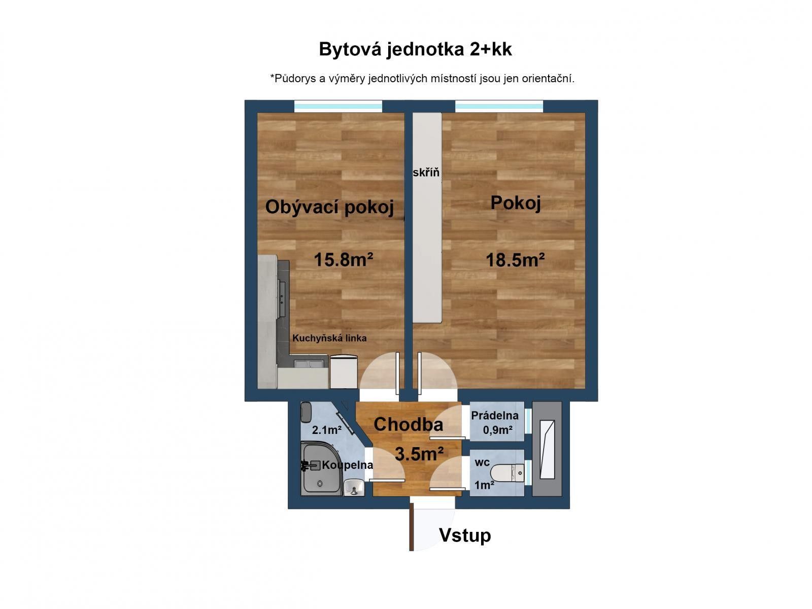 Pronájem byt 2+kk - Polská, Praha, 42 m²