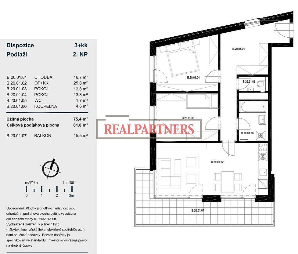 3+kk, Jáchymovská, Praha 5 - Řeporyje, 75 m² - 2