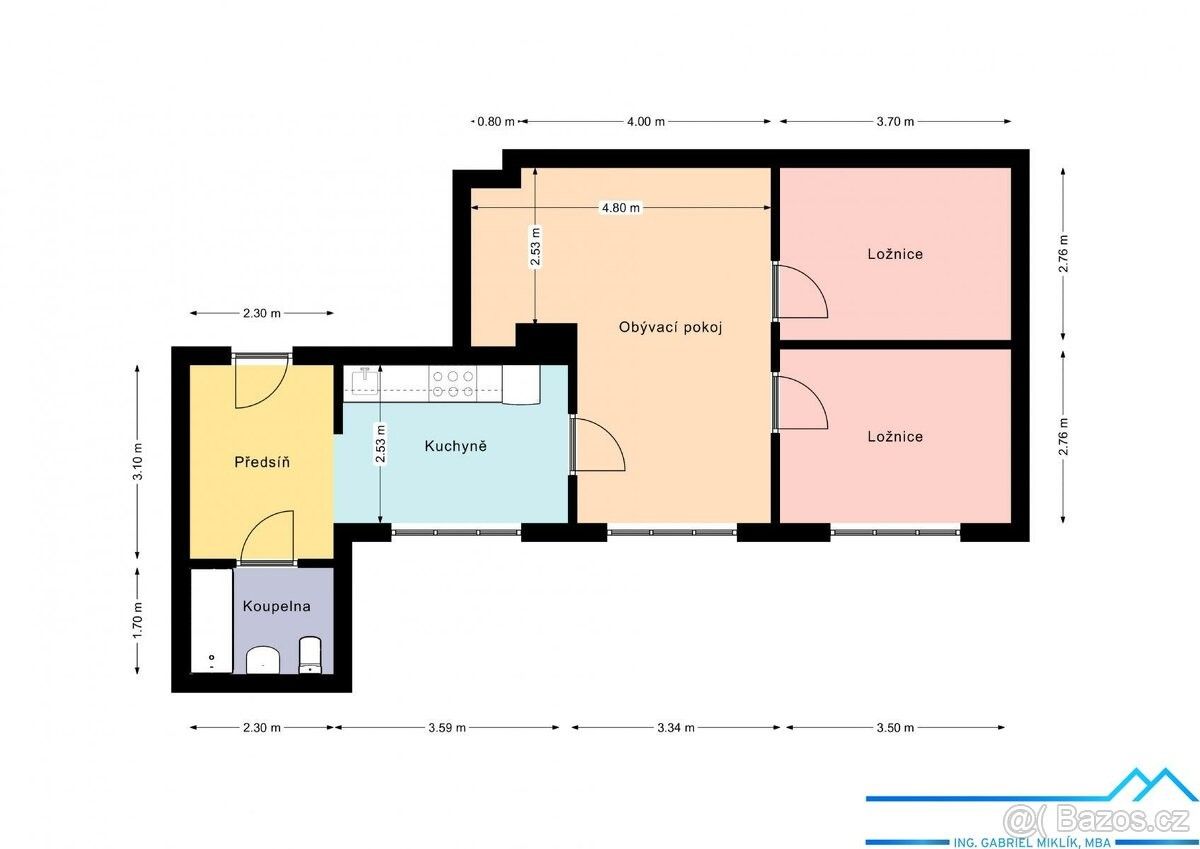 Prodej byt 2+1 - Znojmo, 669 02, 70 m²