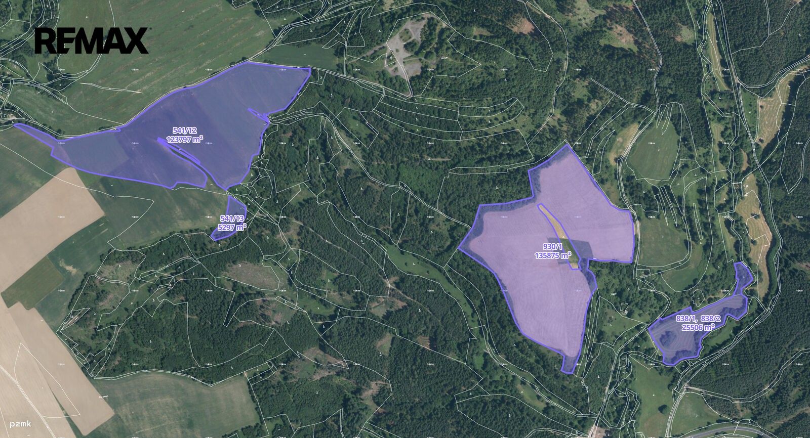 Zemědělské pozemky, Planá, 290 475 m² - 1