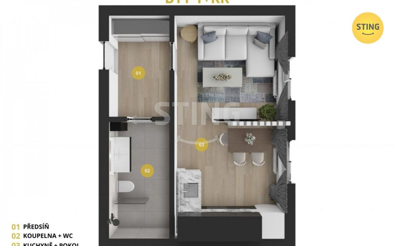 Pronájem byt 1+kk - Hviezdoslavova, Opava, 25 m²