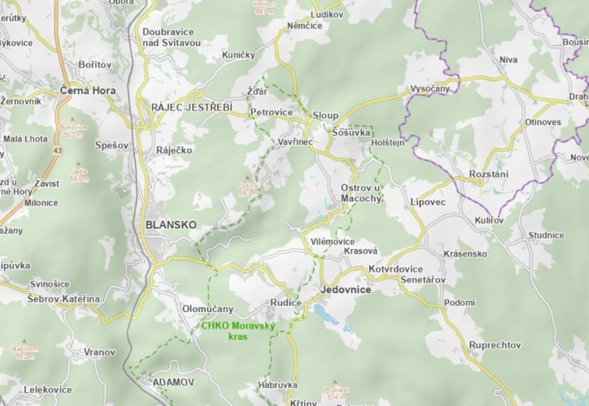 Prodej louka - Ostrov u Macochy, 6 676 m² - 5