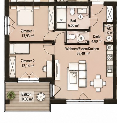 Byt 3+1 · 71 m² · Zeilheck 10, , Hessen - 3