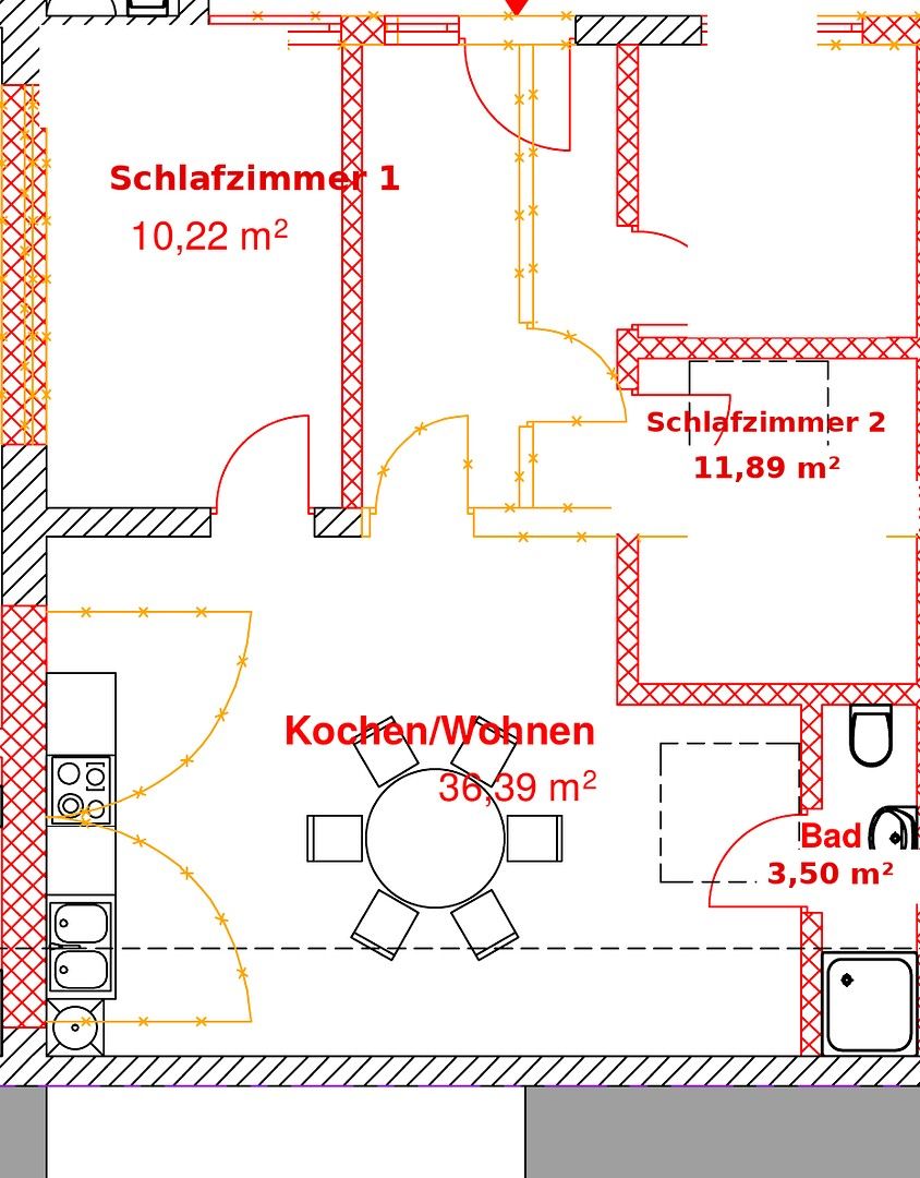 3+1, Elisabethstraße 51-53 Krefeld Cracau Nordrhein-Westfalen 47799, 62 m² - 1