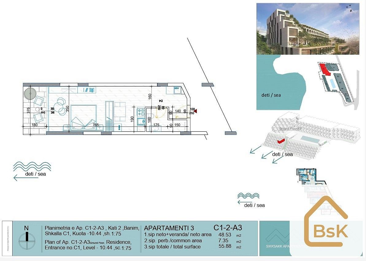 Byt 1+kk · 49 m² · Saranda, Albánie - 3