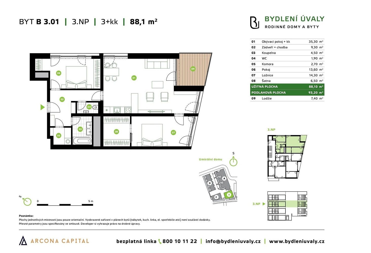 3+kk, Úvaly, okres Praha-východ, Středočeský kraj, 93 m² - 2