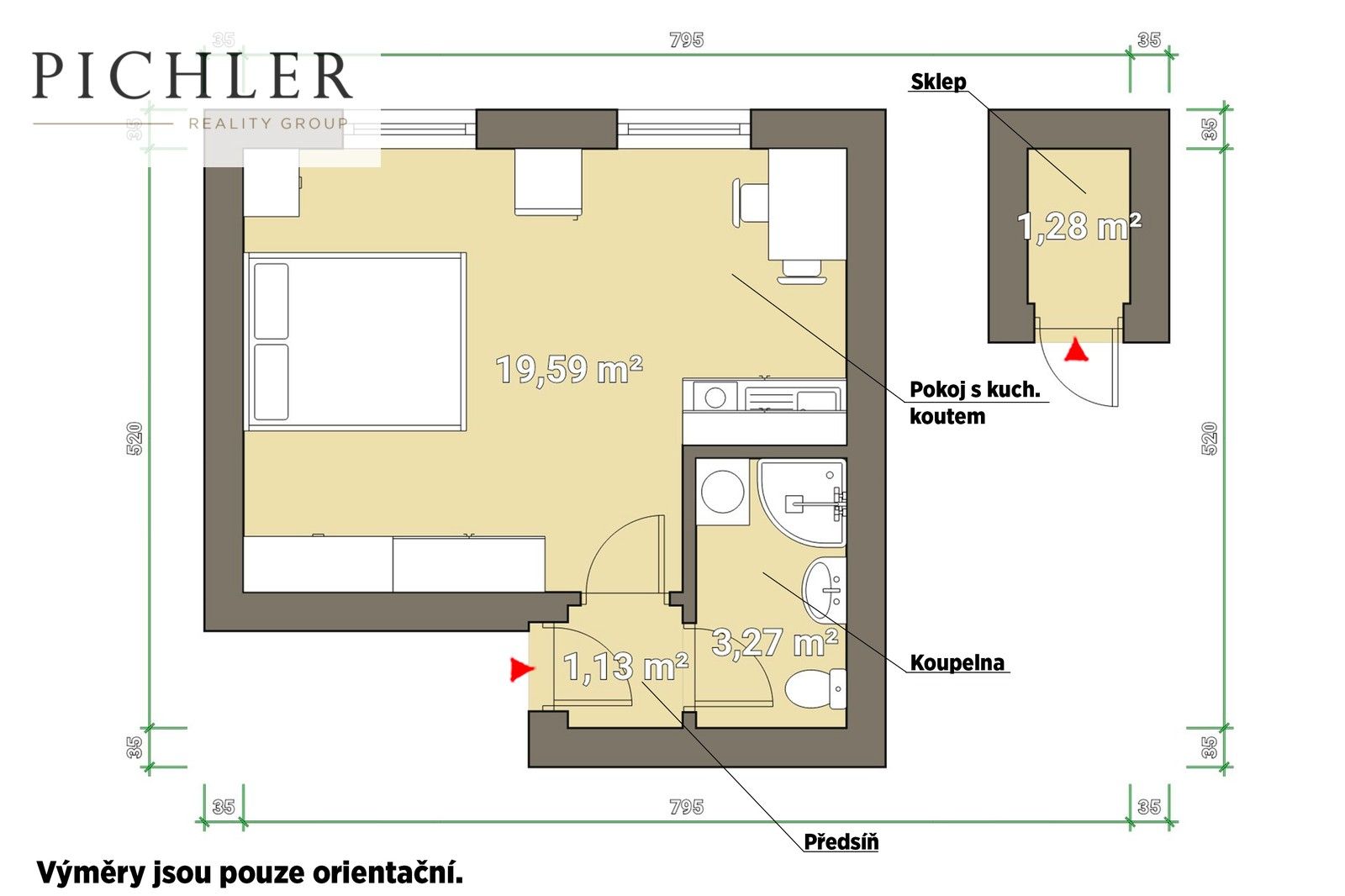 Byt 1+kk · 24 m² · Krátká, Plzeň Jižní Předměstí - 3