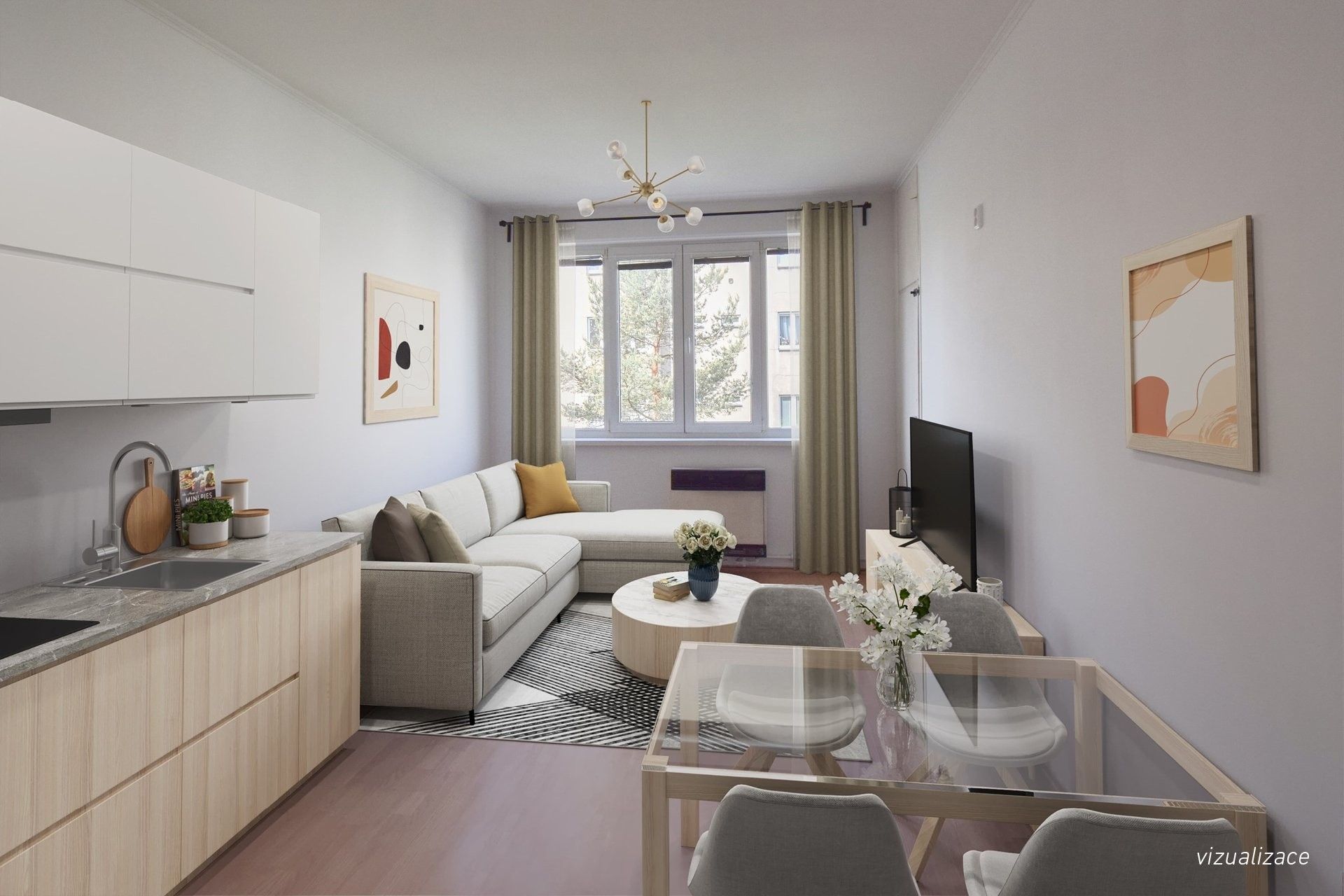 2+kk, Nad Kajetánkou, Praha, 51 m²