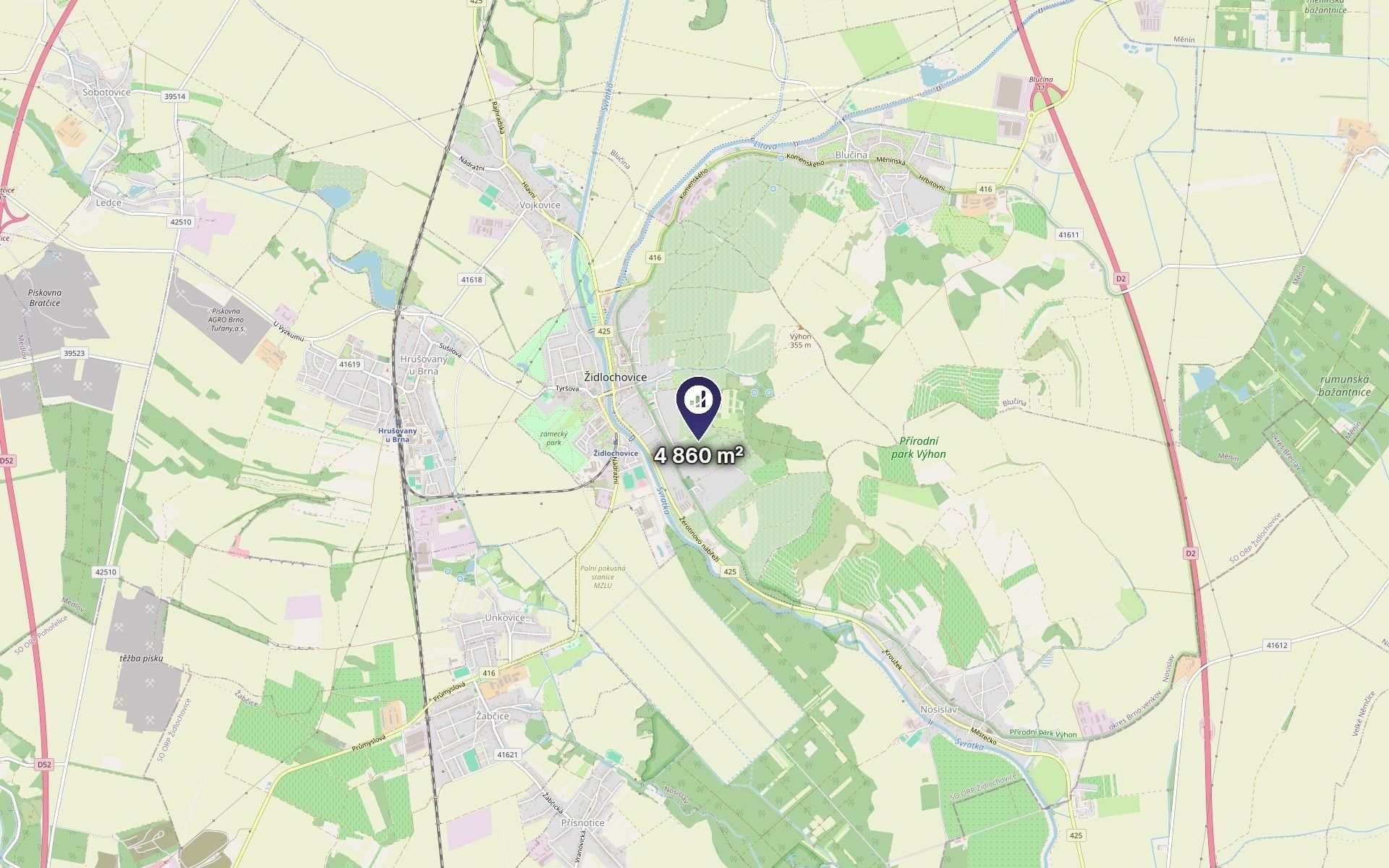 Pozemek · 4 860 m² · Židlochovice - 3