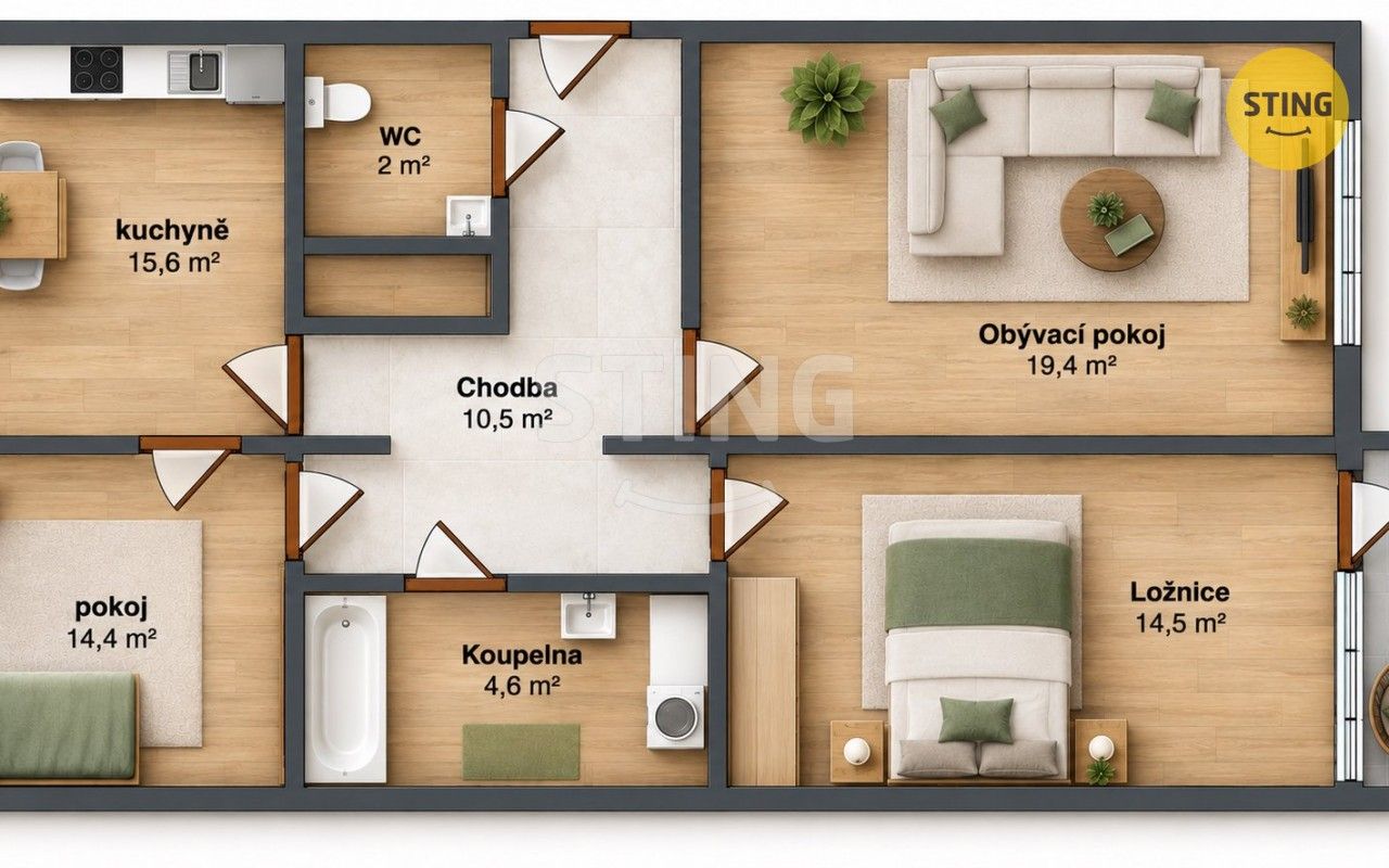 Byt 3+1 · 80 m² · Dělnická, Bruntál - 3