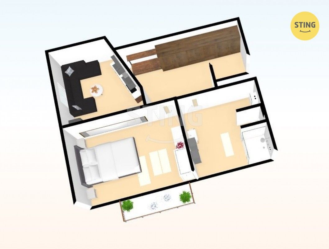 Pronájem byt 2+kk - Kosmákova, Přerov I-Město, 37 m² - 1