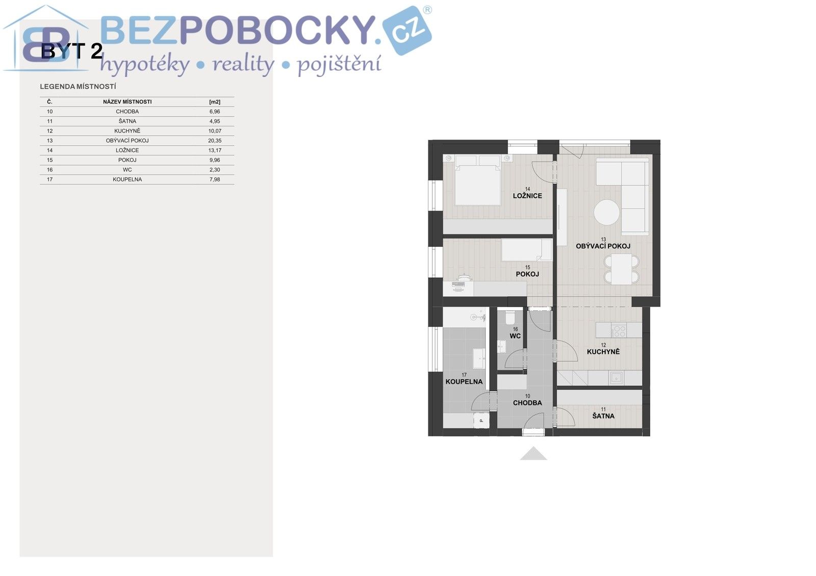 Byt 3+kk · 76 m² · Vagonova, Havlíčkův Brod - 3