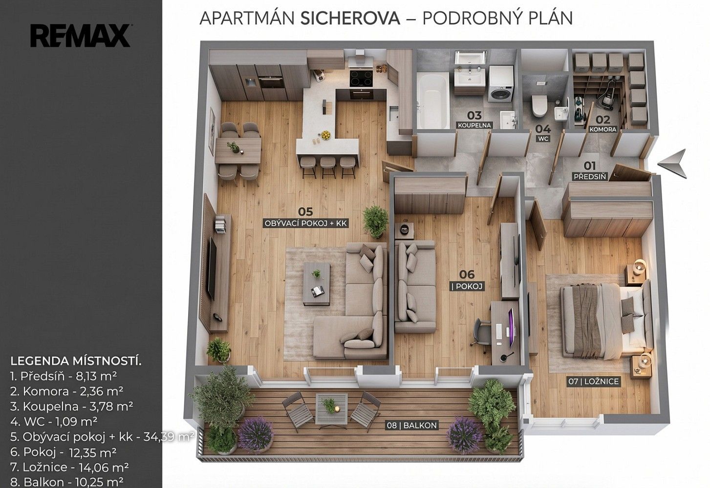Byt 3+kk · 79 m² · Praha - Kyje, okres Praha 14, Hlavní město Praha - 4