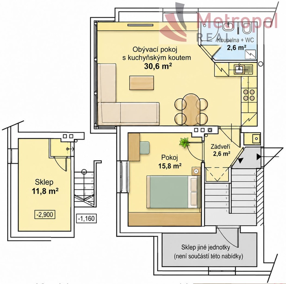 2+kk, U Šumavy 352, Praha Dolní Měcholupy, 51 m² - 2