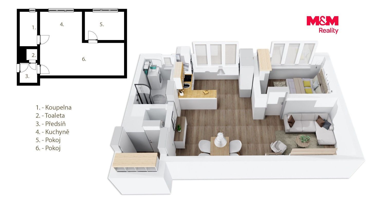 Byt 2+kk · 54 m² · Bidlova, Hradec Králové - 4