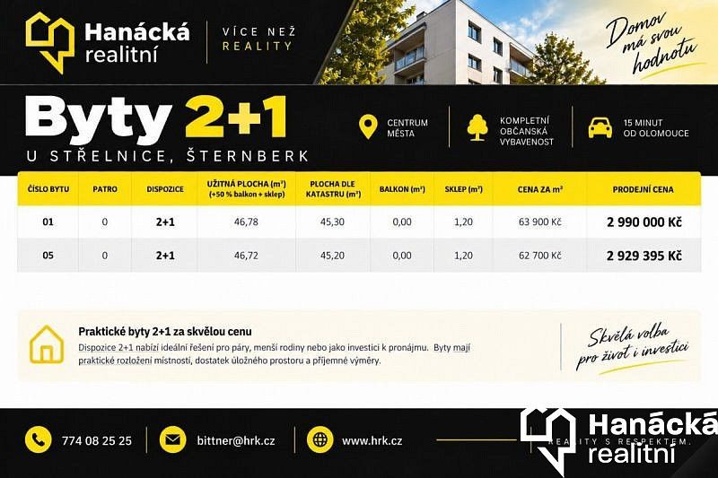 Prodej byt 2+1 - Šternberk, okres Olomouc, Olomoucký kraj, 46 m² - 2
